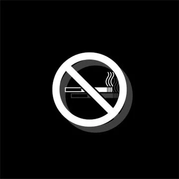 No smoking icon flat Stock Illustration