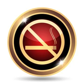 No smoking icon. Internet button on white background.. Stock Illustration