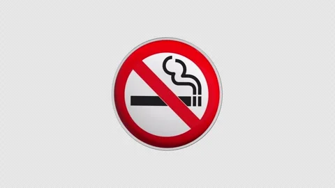 No Smoking Icon Loop With Alpha Channel 4K Stock Footage 304886750