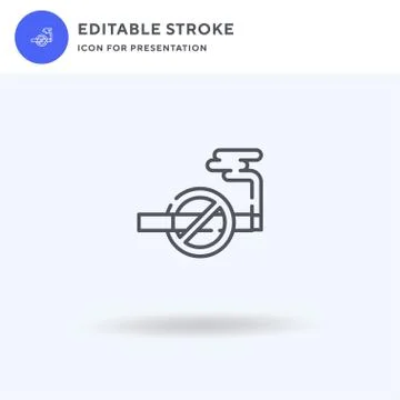 No Smoking icon vector, filled flat sign, solid pictogram isolated on white Stock Illustration