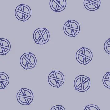 No smoking information line vector seamless pattern 스톡 일러스트