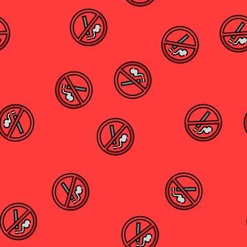 No smoking information vector seamless pattern 스톡 일러스트