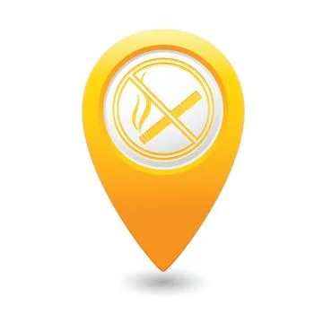 NO smoking MAP pointer yellow Stock Illustration