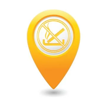 NO smoking MAP pointer yellow Stock Illustration
