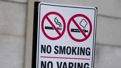 No Smoking No Vaping Sign Smoke and Vape Free Area Stock Footage 342291399