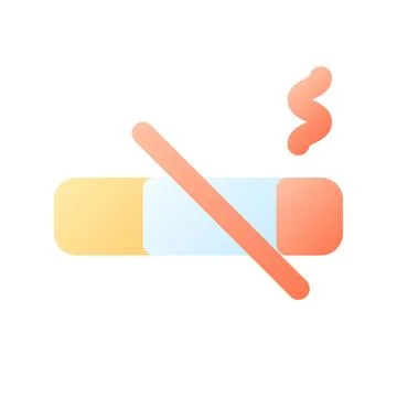 No smoking pixel perfect flat gradient color ui icon Stock Illustration