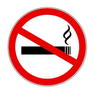 No smoking sign caution warn symbol for public areas Stock-Illustration