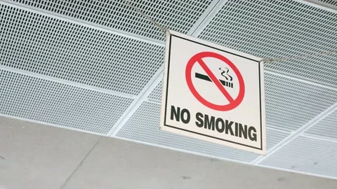 No smoking sign on the ceiling Stock-Footage 146504572