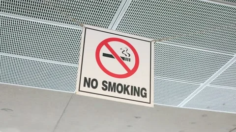 No smoking sign on the ceiling Stock-Footage 146504751