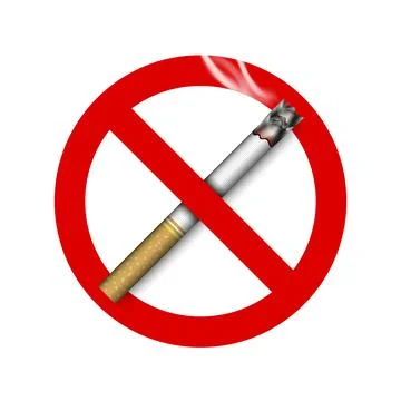 No smoking sign with cigarette, vector illustration Stock Illustration