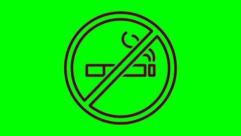 No smoking sign flash light animation Video stock 340987922
