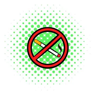 No smoking sign icon, comics style Stock-Illustration