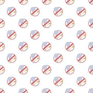 No smoking sign pattern representing health restriction Ilustración de archivo