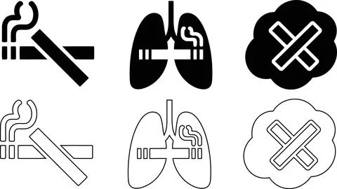 No smoking sign set vector Stock Illustration