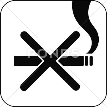 No smoking symbol, artwork Stock Illustration