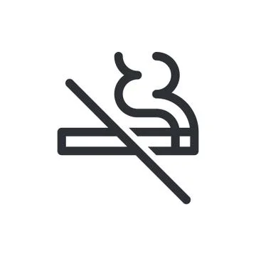 No smoking vector icon. Cigarette smoke forbidden kein rauchen or rauchverbot Stock Illustration