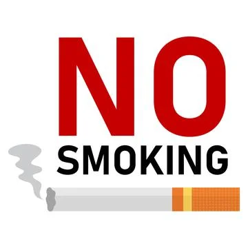 No smoking vector template design with black and red text effect and cigarett Illustrazione stock