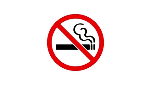No smoking  warning sign animation Stock Footage 330497792