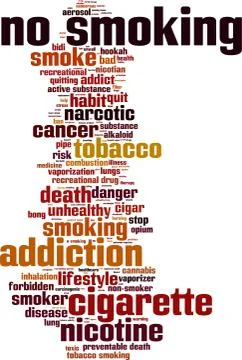No smoking word cloud Stock Illustration