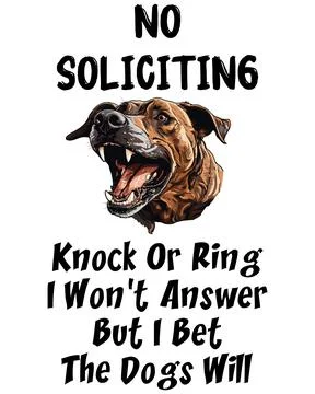 No Soliciting - Dogs Will Answer Stock Illustration