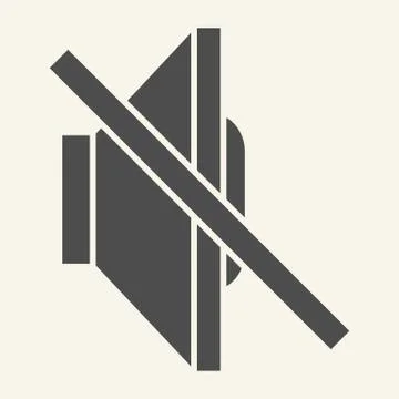 No sound solid icon. No volume vector illustration isolated on white. Mute glyph Stock Illustration