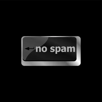 No spam computer keyboard key - business concept Stock Illustration