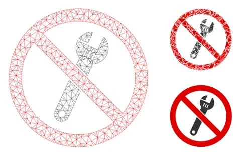 No Spanner Vector Mesh 2D Model and Triangle Mosaic Icon Illustrazione stock