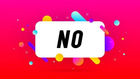No, speech bubble. Banner, poster Stock Illustration