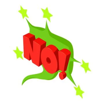 No speech bubble icon, isometric style 스톡 일러스트
