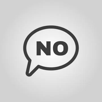 The NO speech bubble icon. No symbol. Flat Stock Illustration