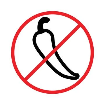 No spicy hot chilli icon linear logo mark in black and white 스톡 일러스트