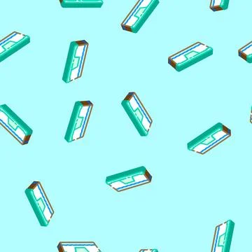 No spill design isometric icon seamless pattern Stock Illustration