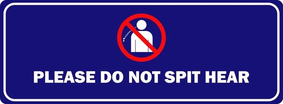No Spitting icon board vector | No Spitting sign | Do Not Spit Here Stock Illustration