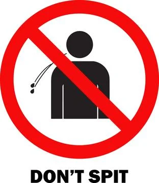 No Spitting icon board vector | No Spitting sign | Do Not Spit Here Stock Illustration