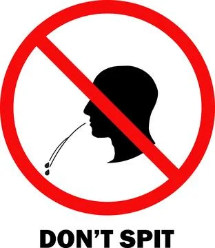 No Spitting icon board vector | No Spitting sign | Do Not Spit Here Stock Illustration