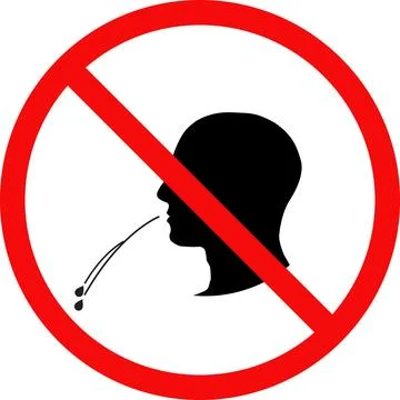 No Spitting icon board vector | No Spitting sign | Do Not Spit Here Stock Illustration