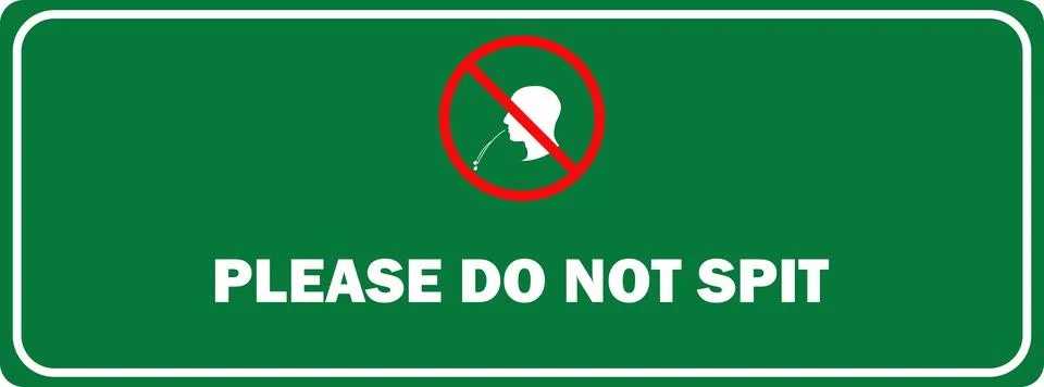 No Spitting icon board vector | No Spitting sign | Do Not Spit Here Stock Illustration