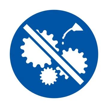 No Splash Zone Icon with Gears and Liquid Prevention Symbol Design Illustrazione stock