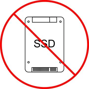No ssd sign or solid state drive symbol. Stock Illustration