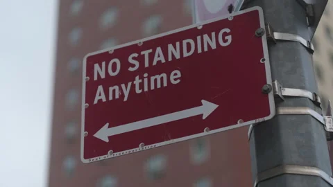 No Standing Anytime Sign Video stock 335412056