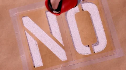 "NO" stencil Stock Footage 12732672