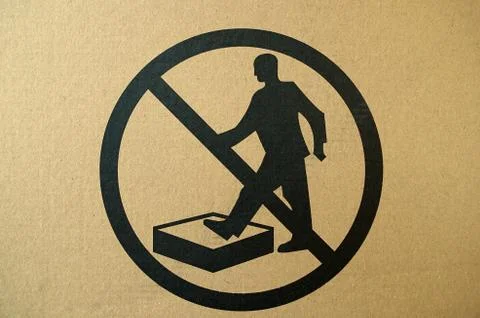 No stepping on surface warning sign Stock Photos