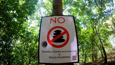 No stone stacking sign in Sri Lanka, HD. Stock Footage 140244824