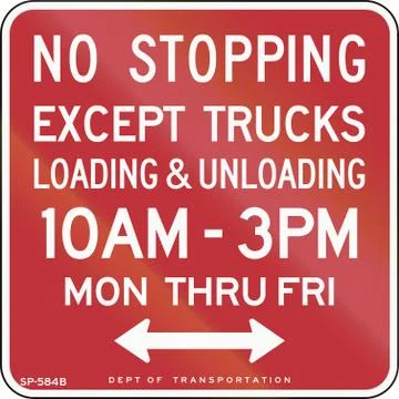 No Stopping Except Loading And Unloading Stock Illustration