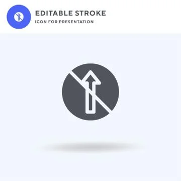 No Straight icon vector, filled flat sign, solid pictogram isolated on white, Stock Illustration