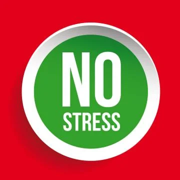 No Stress Label button vector Stock Illustration