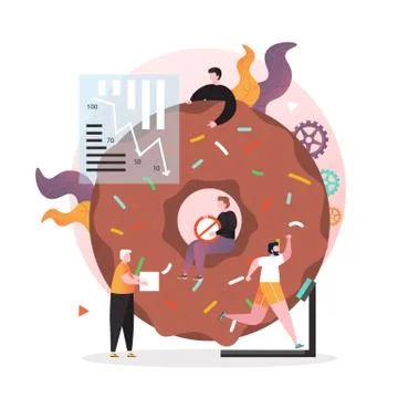 No sugar diet vector concept for web banner, website page Stock Illustration
