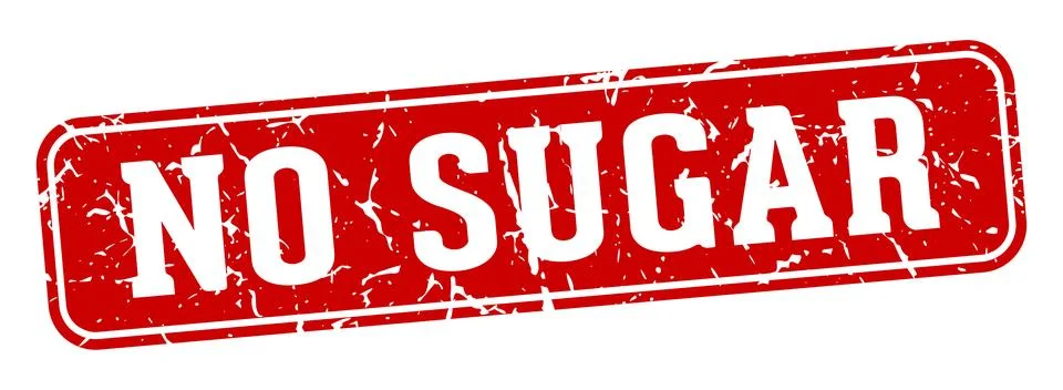 No sugar rectangular sign. no sugar stamp Stock Illustration