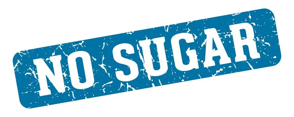 No sugar rectangular sign. no sugar stamp Illustrazione stock