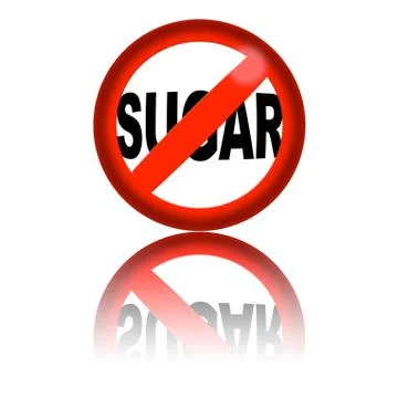 No Sugar Sign 3D Rendering Stock Illustration